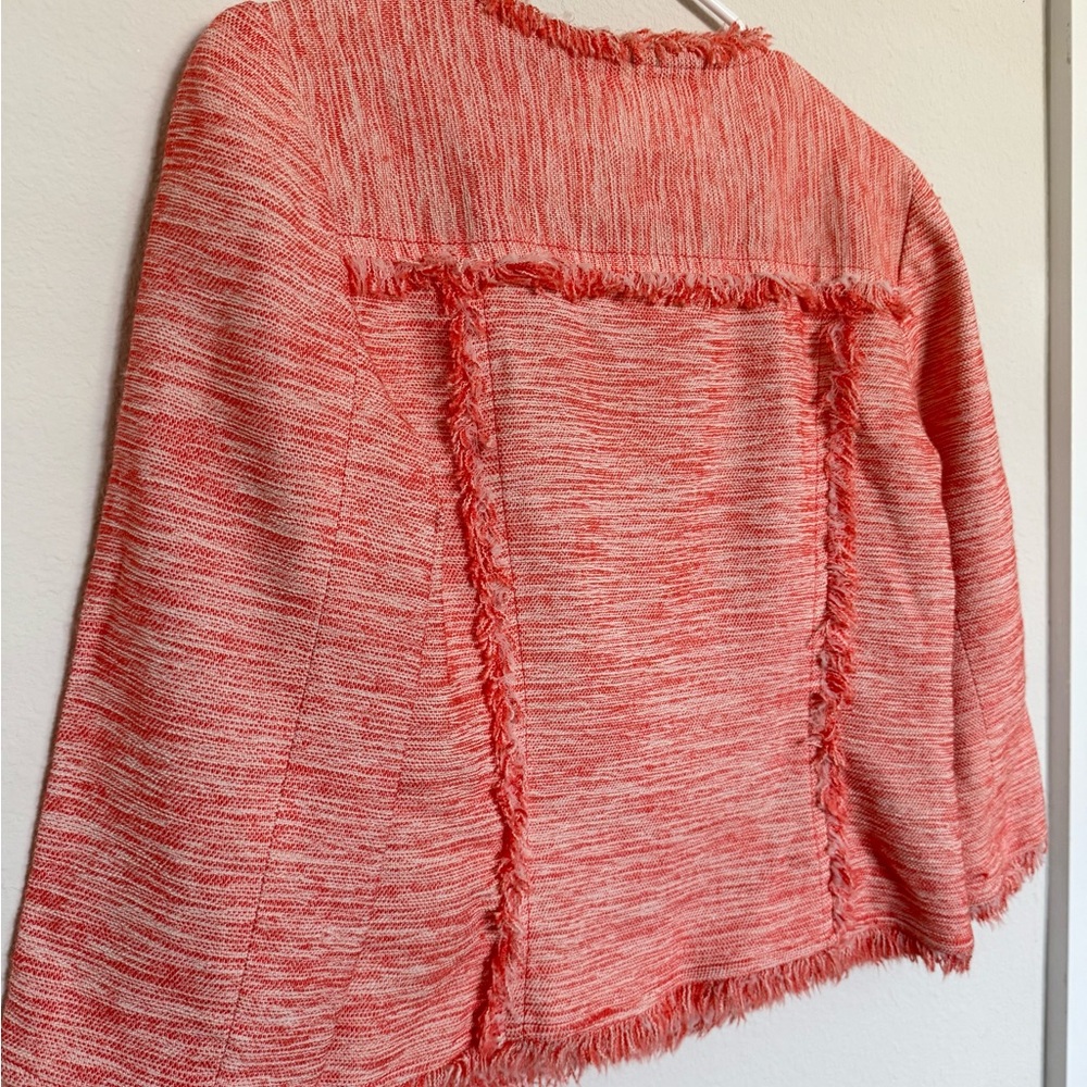 Trina Turk blazer- coral and white -size 4 - Picture 2 of 4